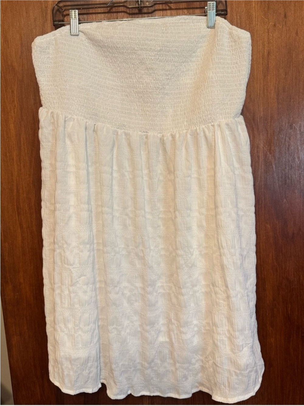 Women’s Plus Size White Tube Top Smocked Dress - Size 4X